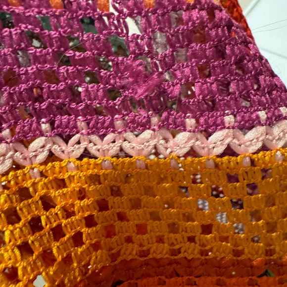 Show Me Your Mumu Crochet Maxi Coverup - Rainbow Stripe - Size M - Picture 3 of 9